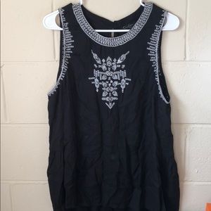 Sleeveless Embroidered Lightweight Tank Top